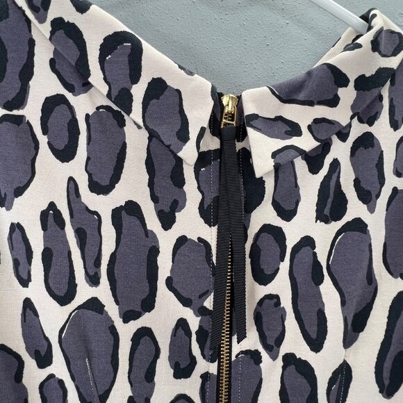 Boden Marisa Leopard Print Sheath Dress size 4 Women Beige Black Gray Back Zip - Picture 6 of 9
